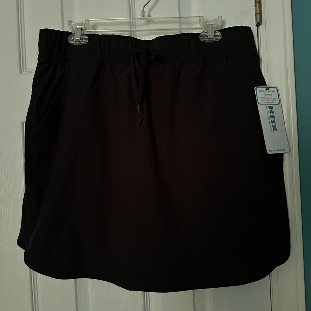 RBX Activewear Black Skort with Hidden Pocket